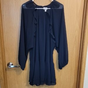 NWT The Drop Elegant Navy Blue Ruffled Dress